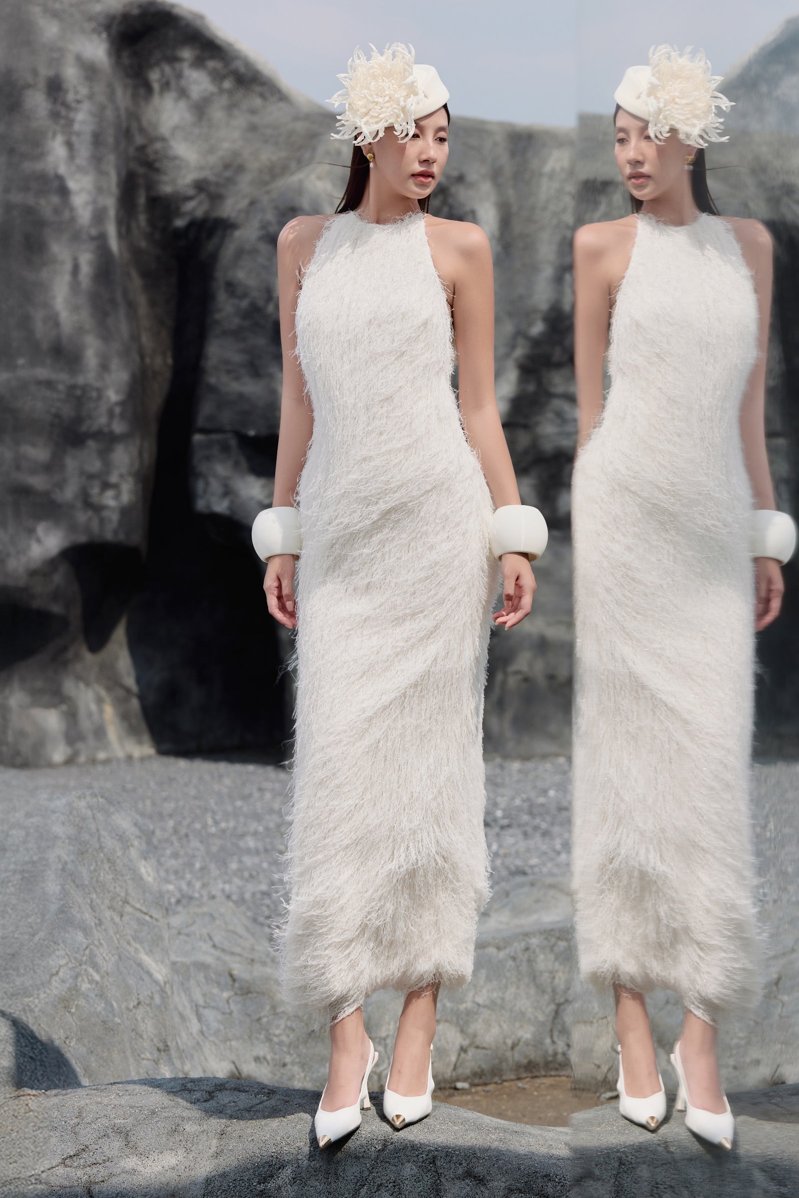 Crystal Halter Maxi Dress - MEAN BLVD