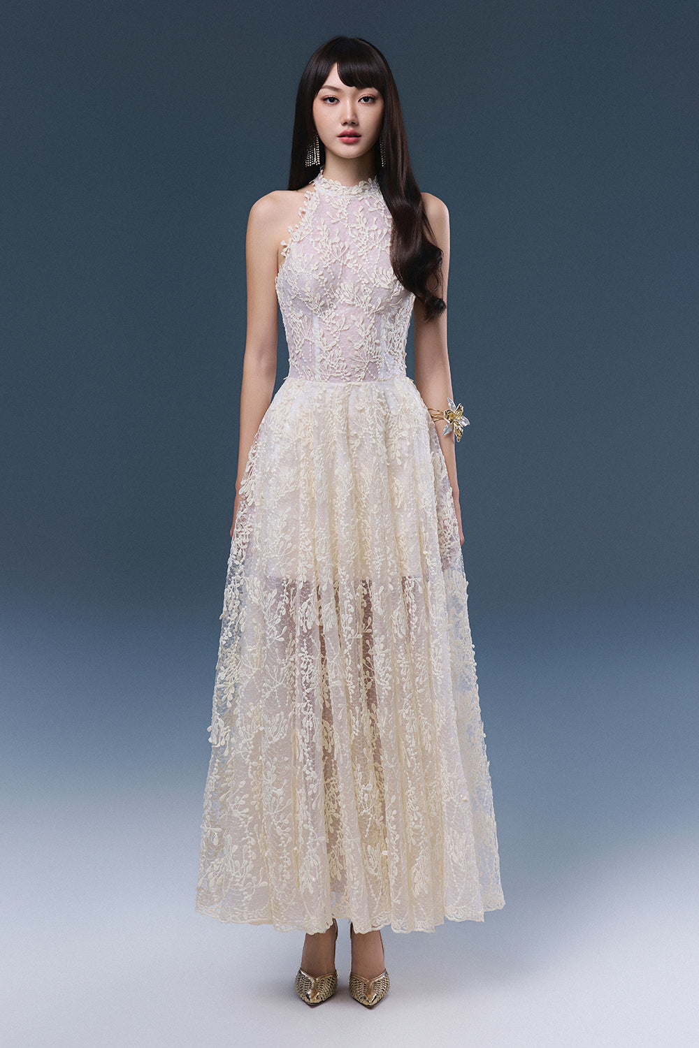Cynthia High Neck Maxi Dress - MEAN BLVD
