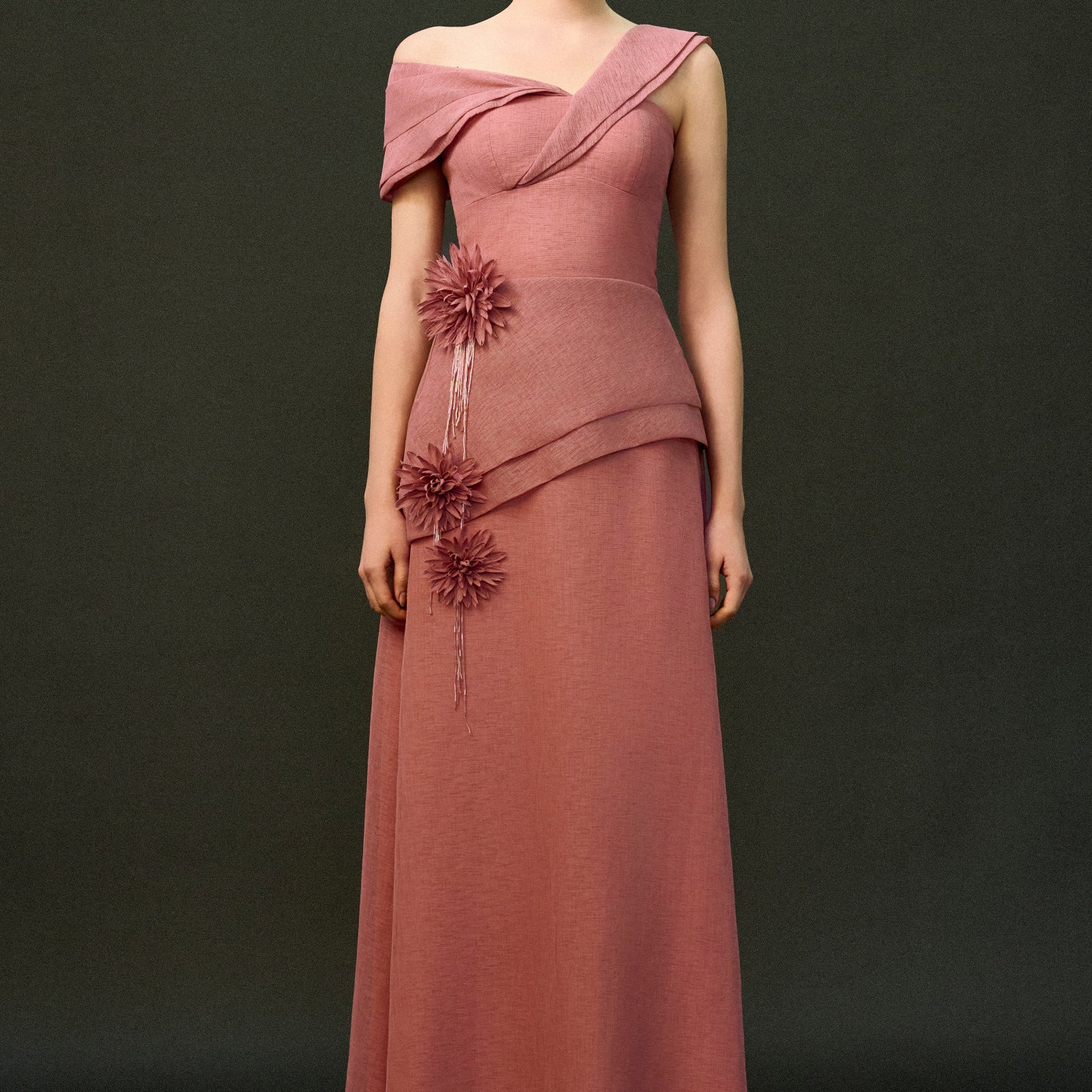 Cyra Asymmetric Neck Maxi Dress - MEAN BLVD