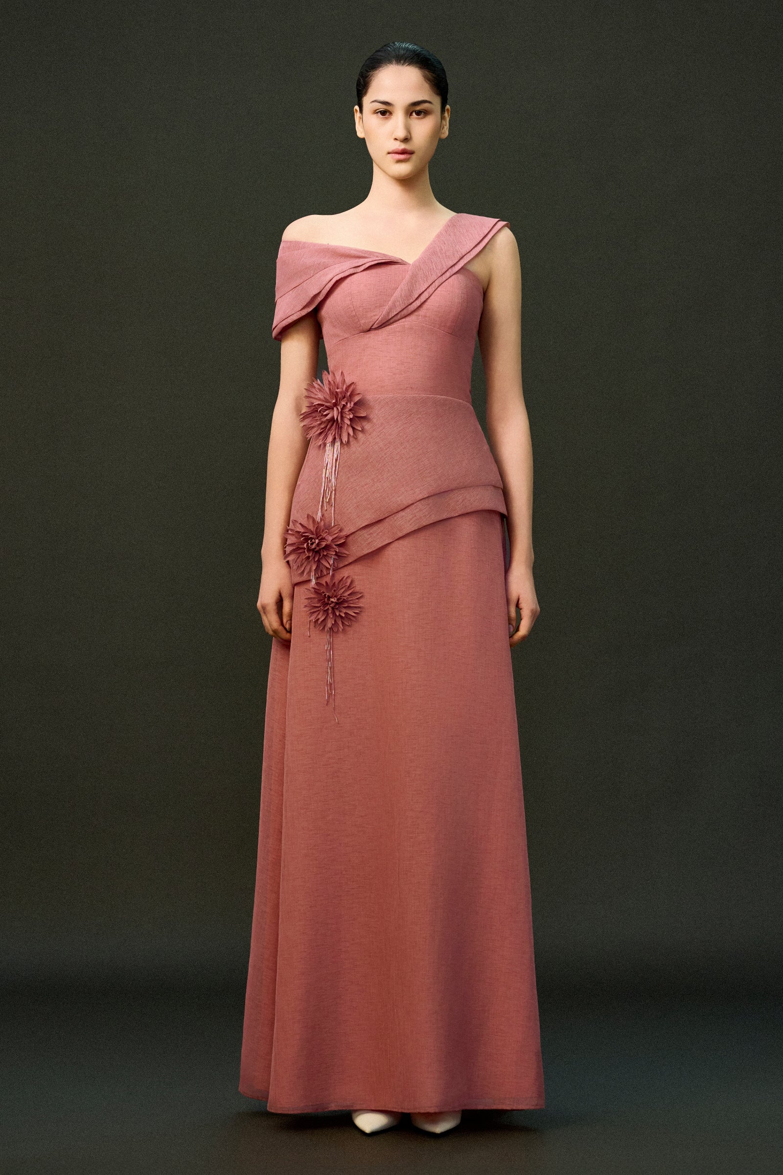 Cyra Asymmetric Neck Maxi Dress - MEAN BLVD