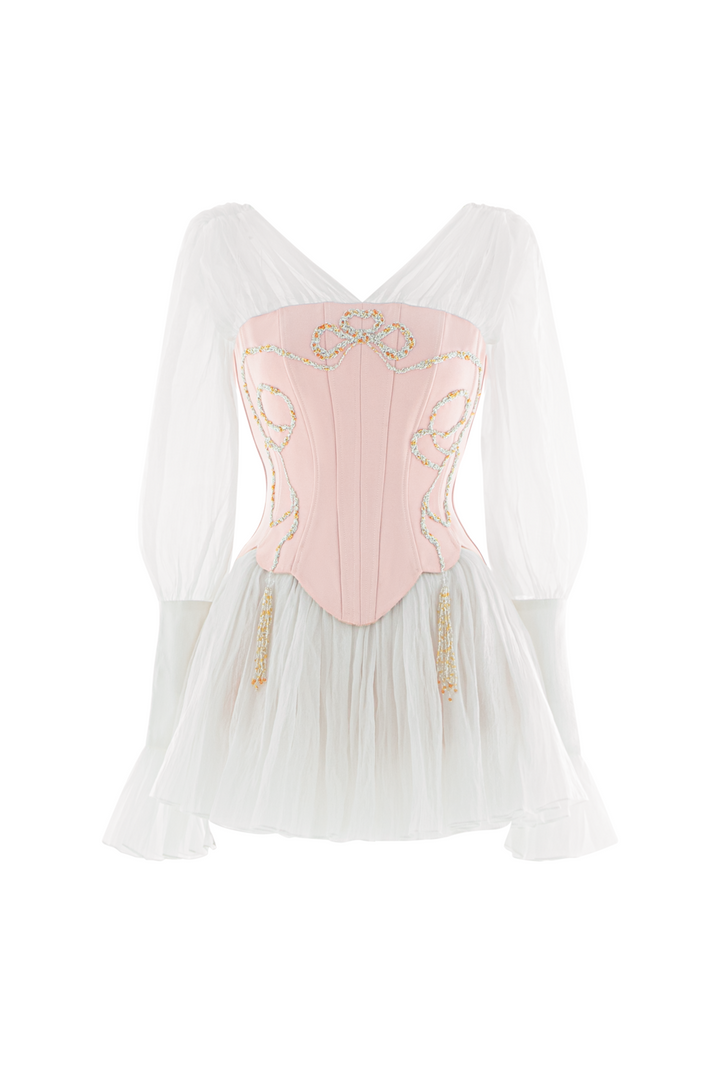 Cyralyn V-Neck Gathering Mini Dress - MEAN BLVD