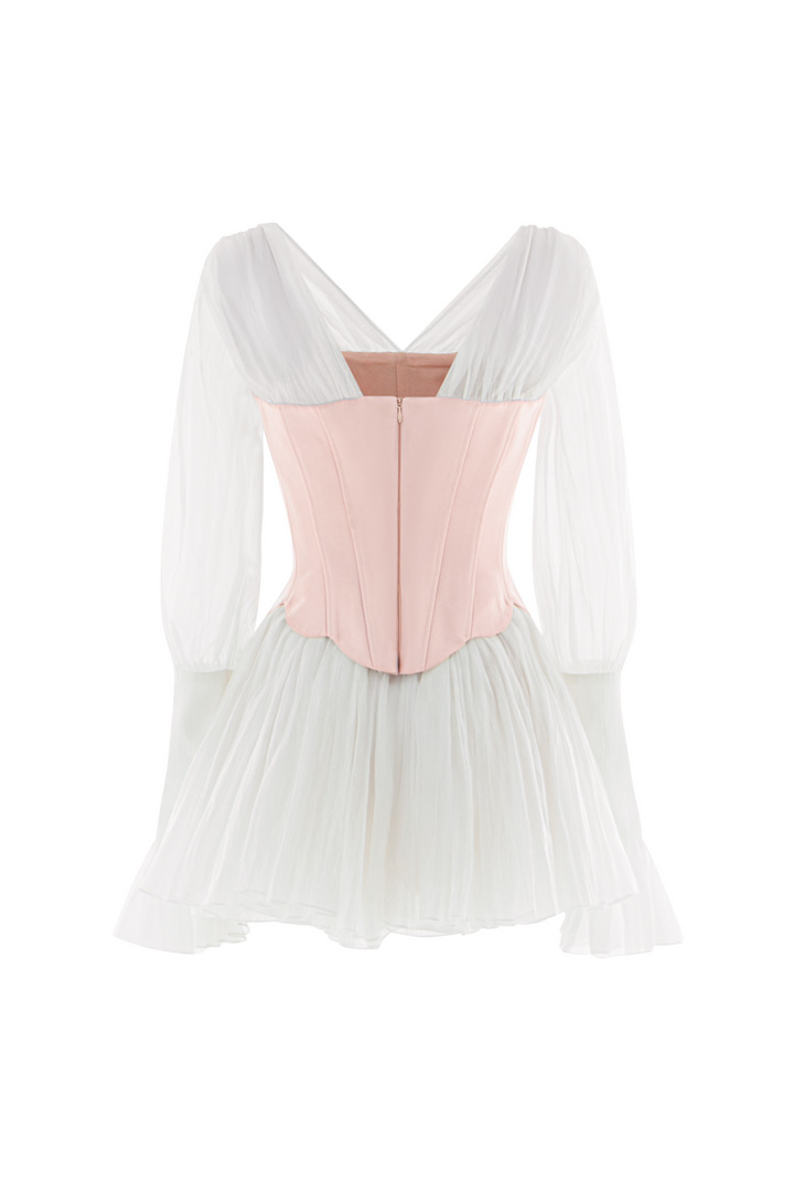 Cyralyn V-Neck Gathering Mini Dress - MEAN BLVD