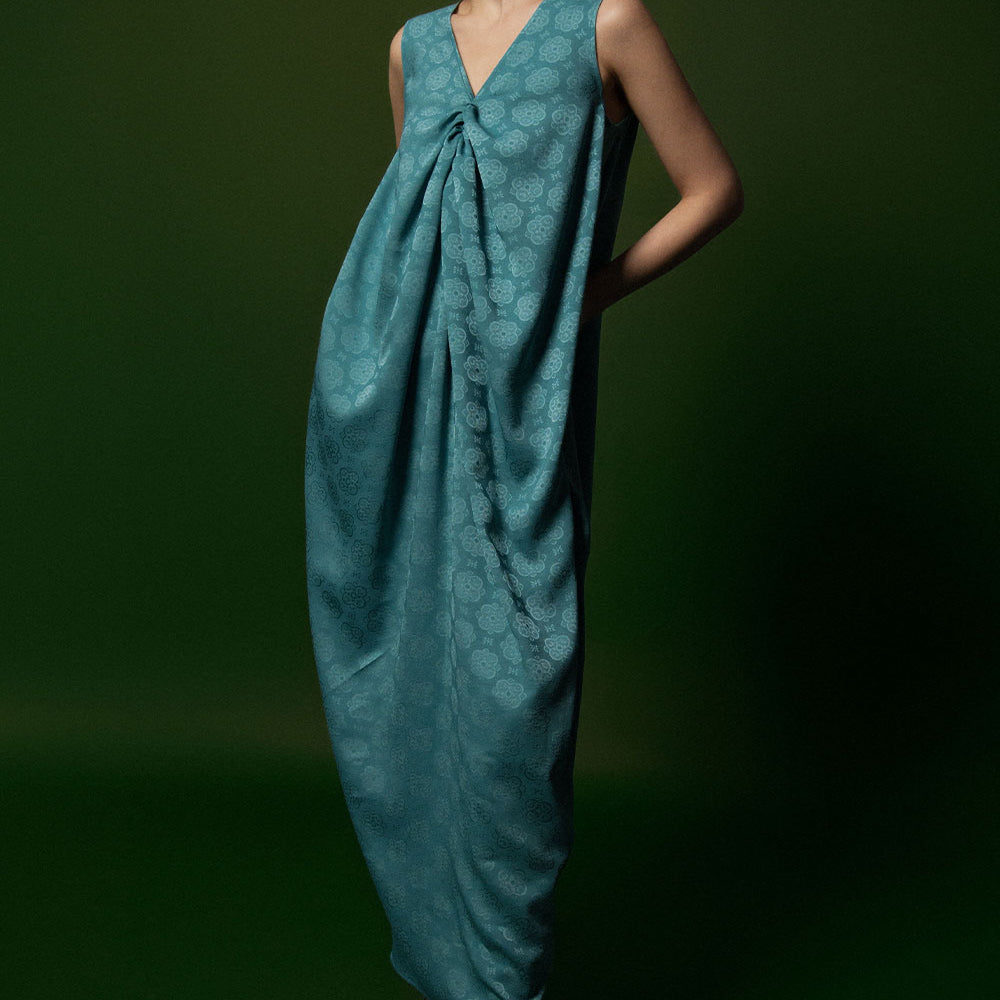 Phu Quy Tunic Sleeveless Silk Ankle Length Dress