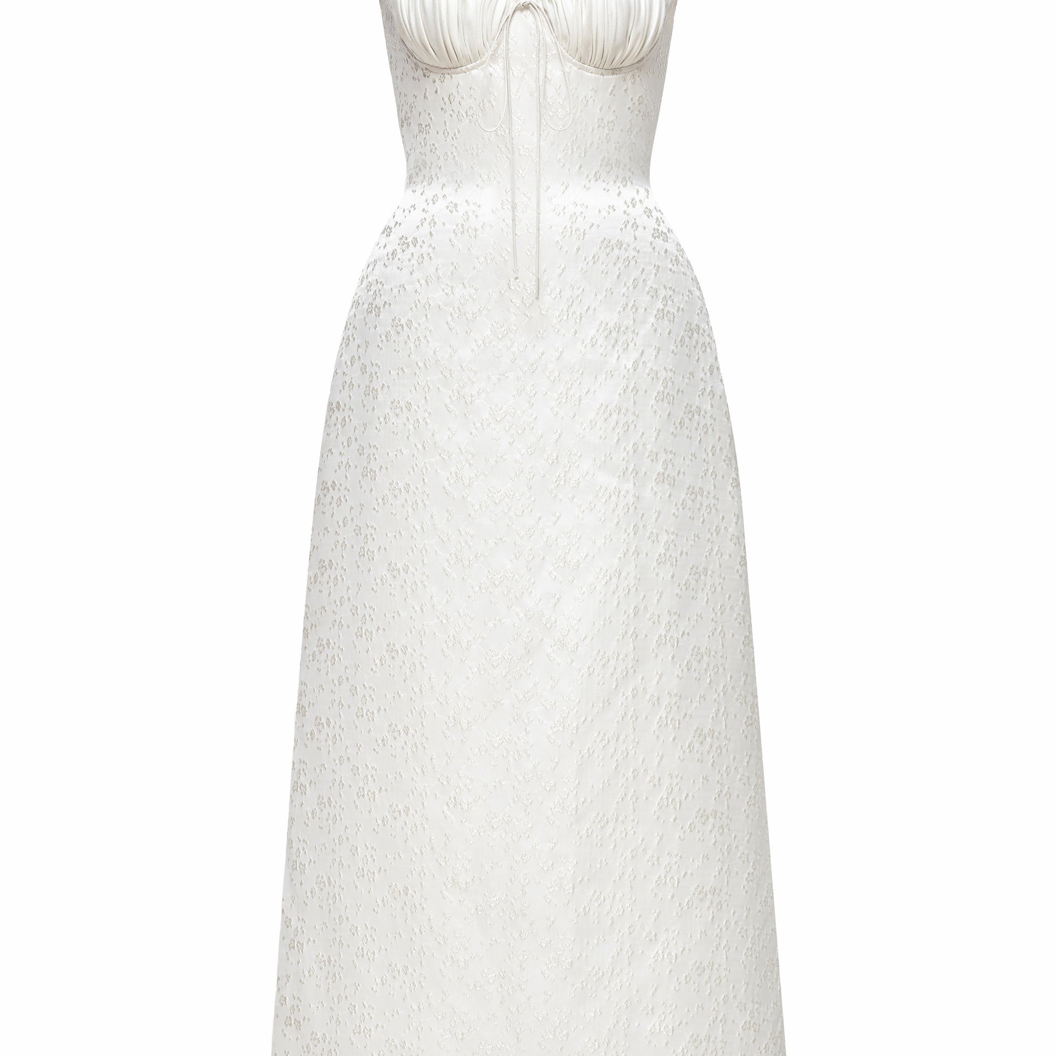 Aurea Sweetheart Draped Midi Dress