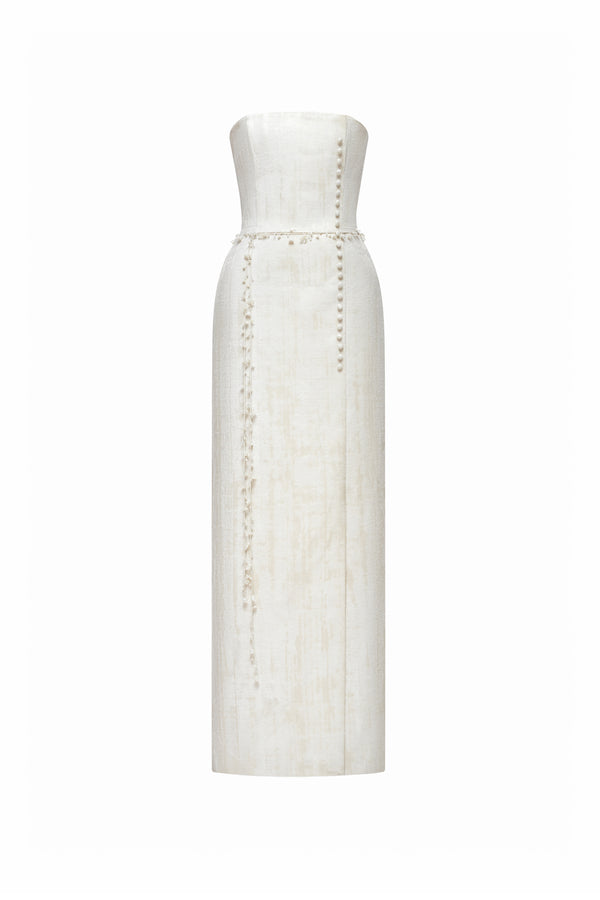 Violetta Sheath Button Maxi Dress