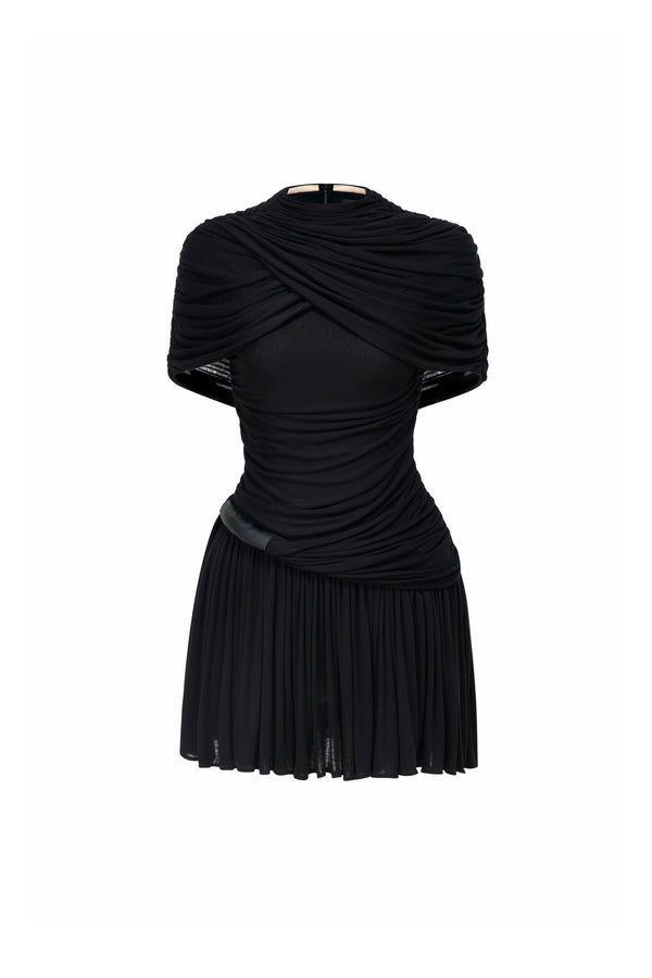 Serena Cape Draped Mini Dress