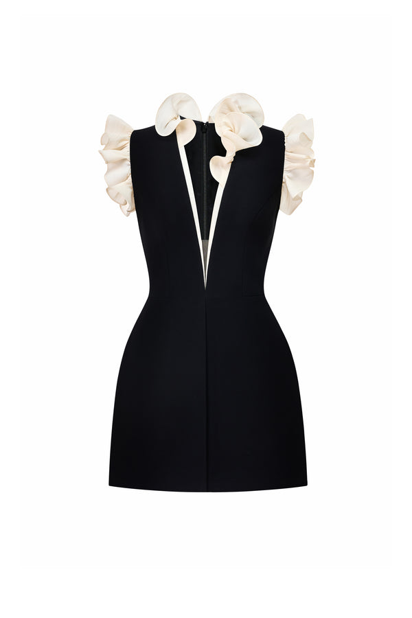 Celeste V-Neck Gathering Mini Dress