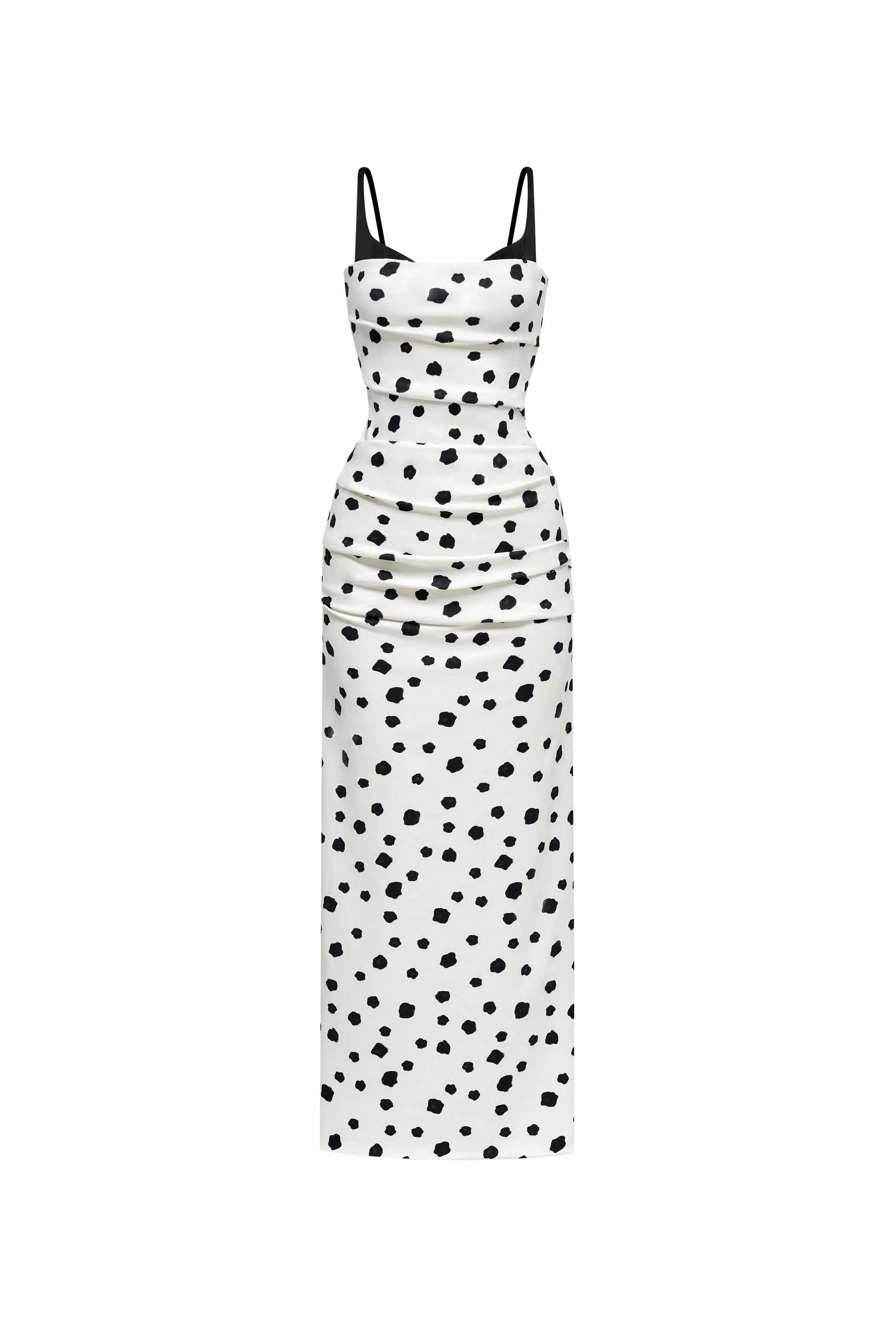polka dot bodycon midi dress Trendy Polka Dot V-Neck Pleated Midi Bodycon Dress for Stylish Women