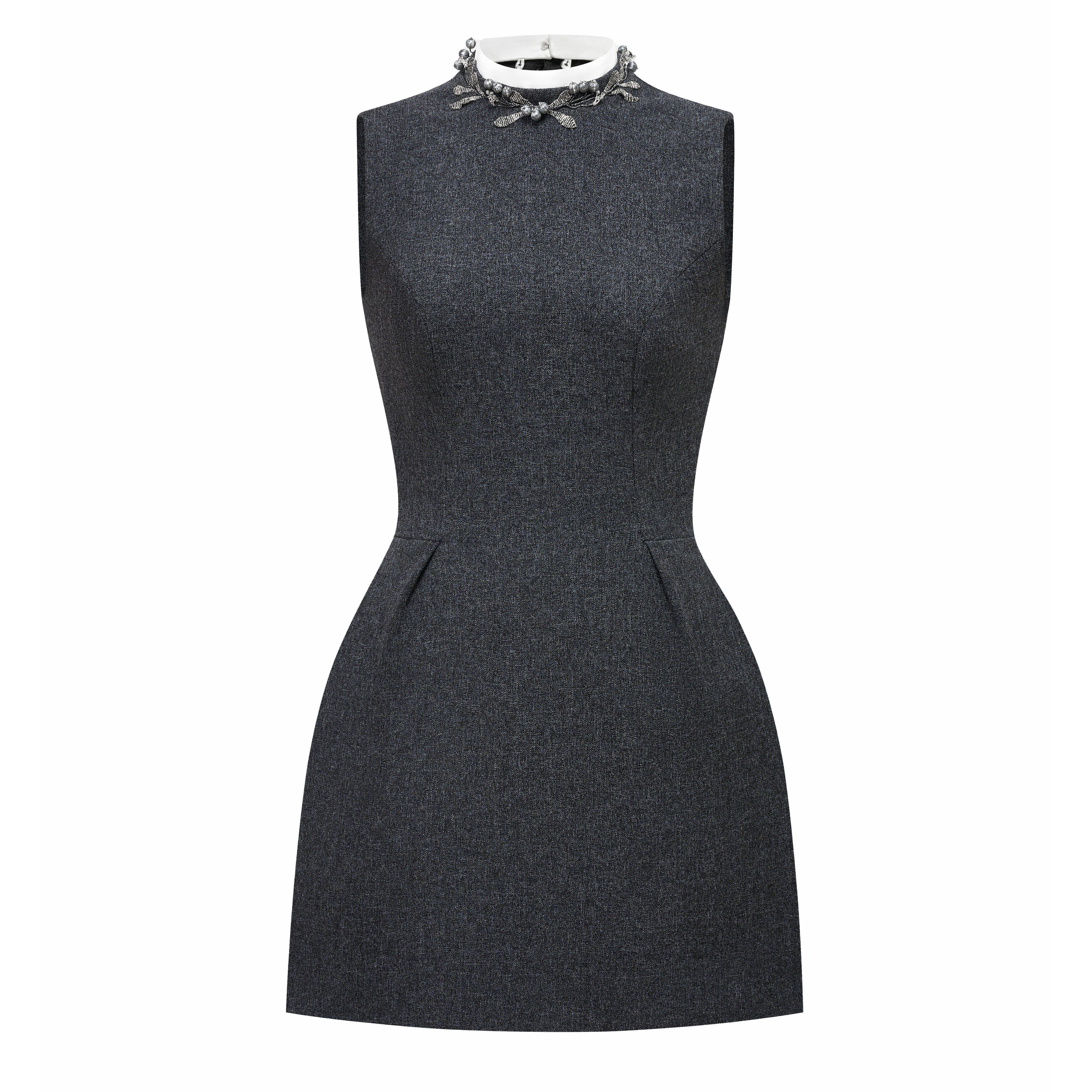 Sabine High Neck Bead Mini Dress