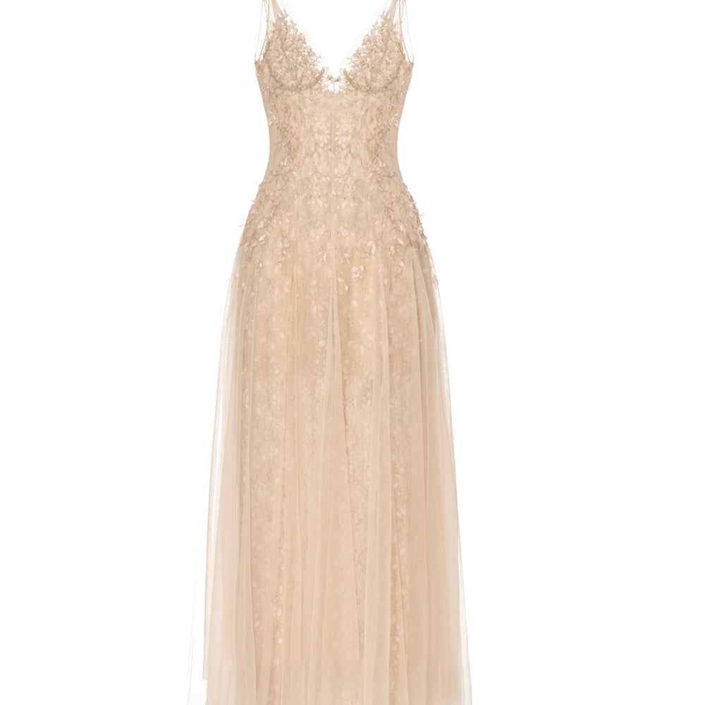 Josephine A-line Applique Midi Dress