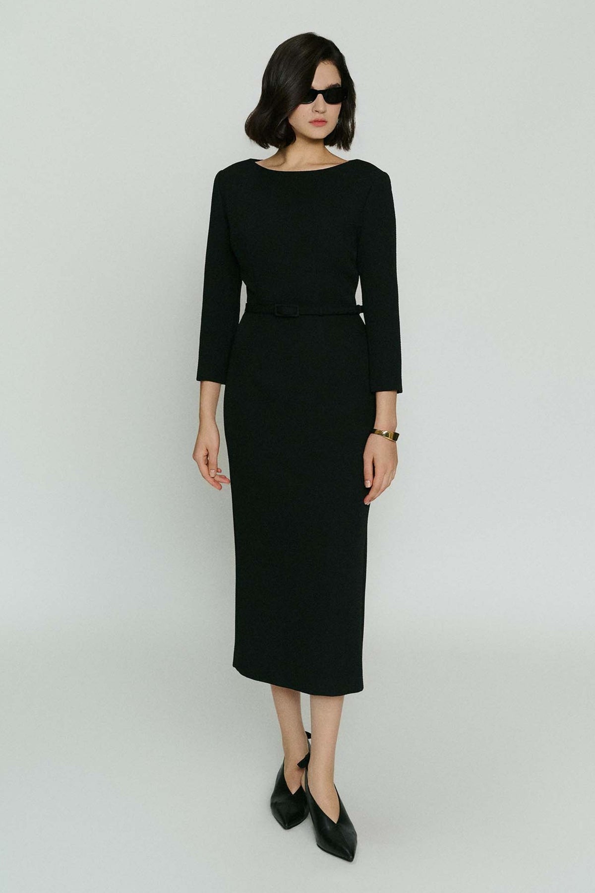 Vivian Boat Neck Midi Dress