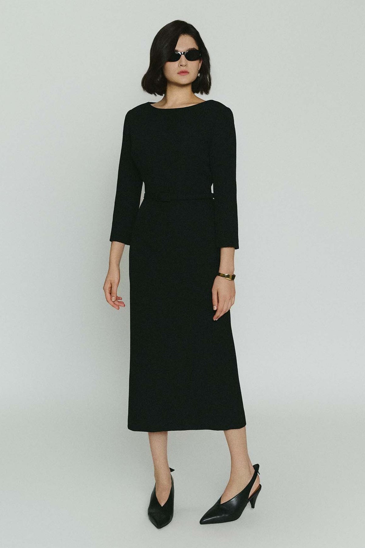 Vivian Boat Neck Midi Dress