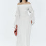 SpikyRose Gathered Off-Shoulder Spandex Maxi Dress