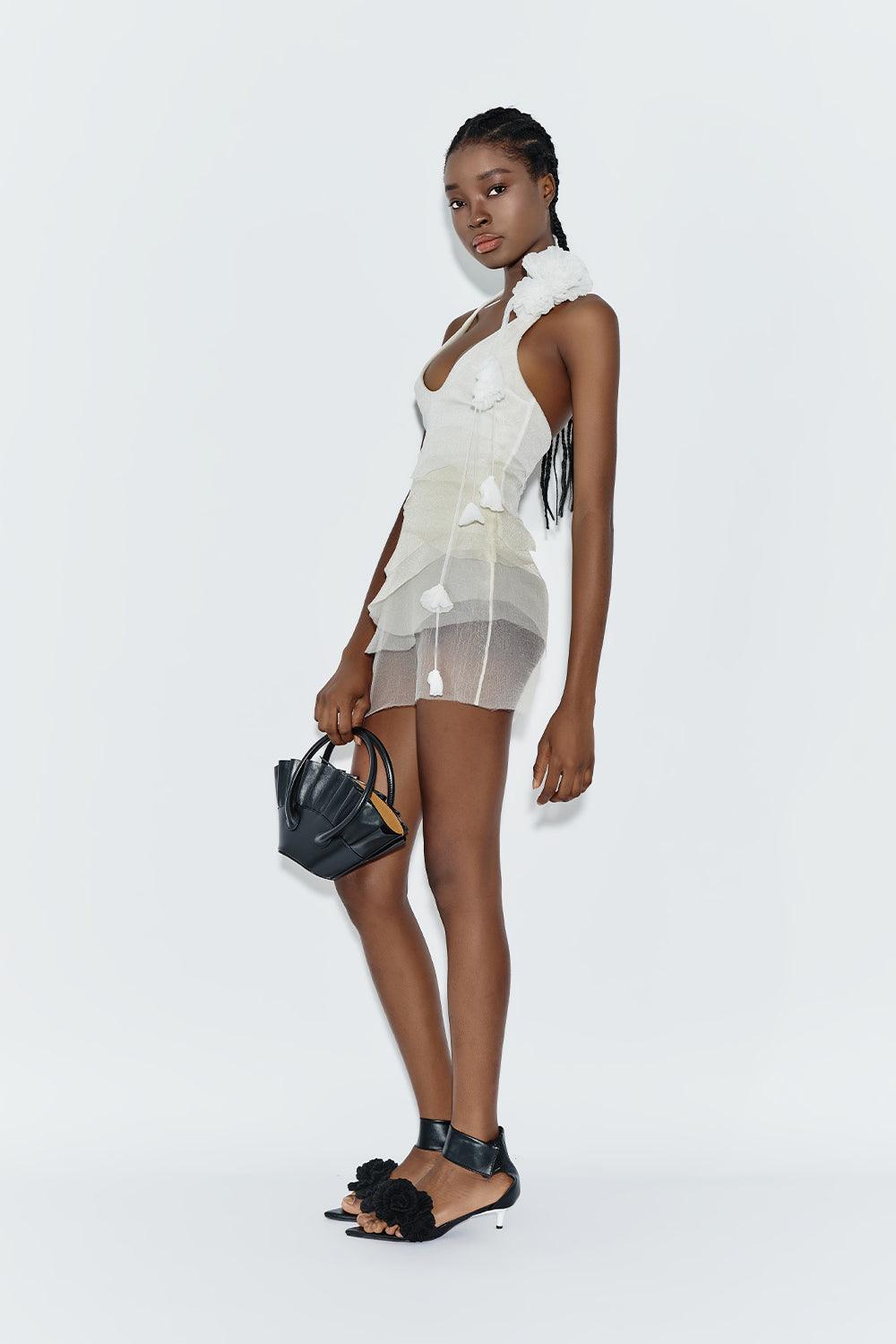 Women's Brassidium Layered Halter Neck Organza Mini Dress XS/S/M/L/Customize White MEAN BLVD White / M Women's Brassidium Layered Halter Neck Organza Mini Dress XS/S/M/L/Customize White MEAN BLVD White / M