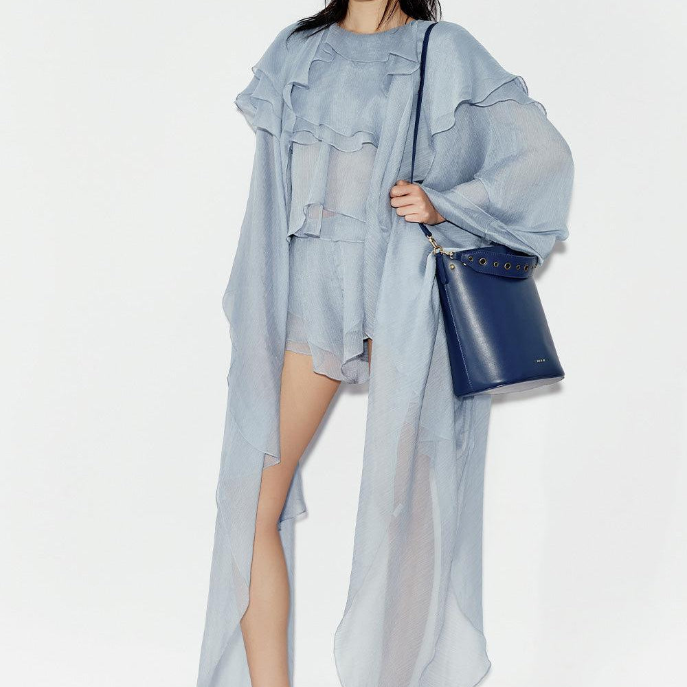 Lanata Blouson Ruffle Layer Chiffon Extra Short Length Set