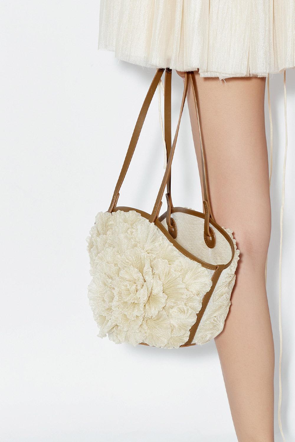 Kehlani Flower Applique Mesh Bag