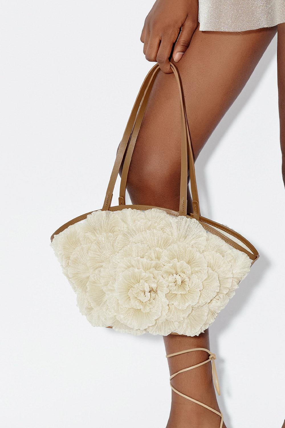 Kehlani Flower Applique Mesh Bag