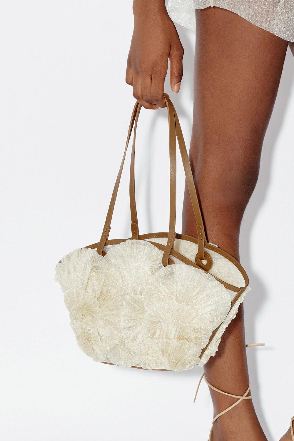 Kehlani Flower Applique Mesh Bag