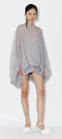 Women's Carnation Drop Waist Batwing Sleeved Chiffon Mini Dress XS/S/M/L/Customize Blue Grey MEAN BLVD Blue Grey / XS Women's Carnation Drop Waist Batwing Sleeved Chiffon Mini Dress XS/S/M/L/Customize Blue Grey MEAN BLVD Blue Grey / XS