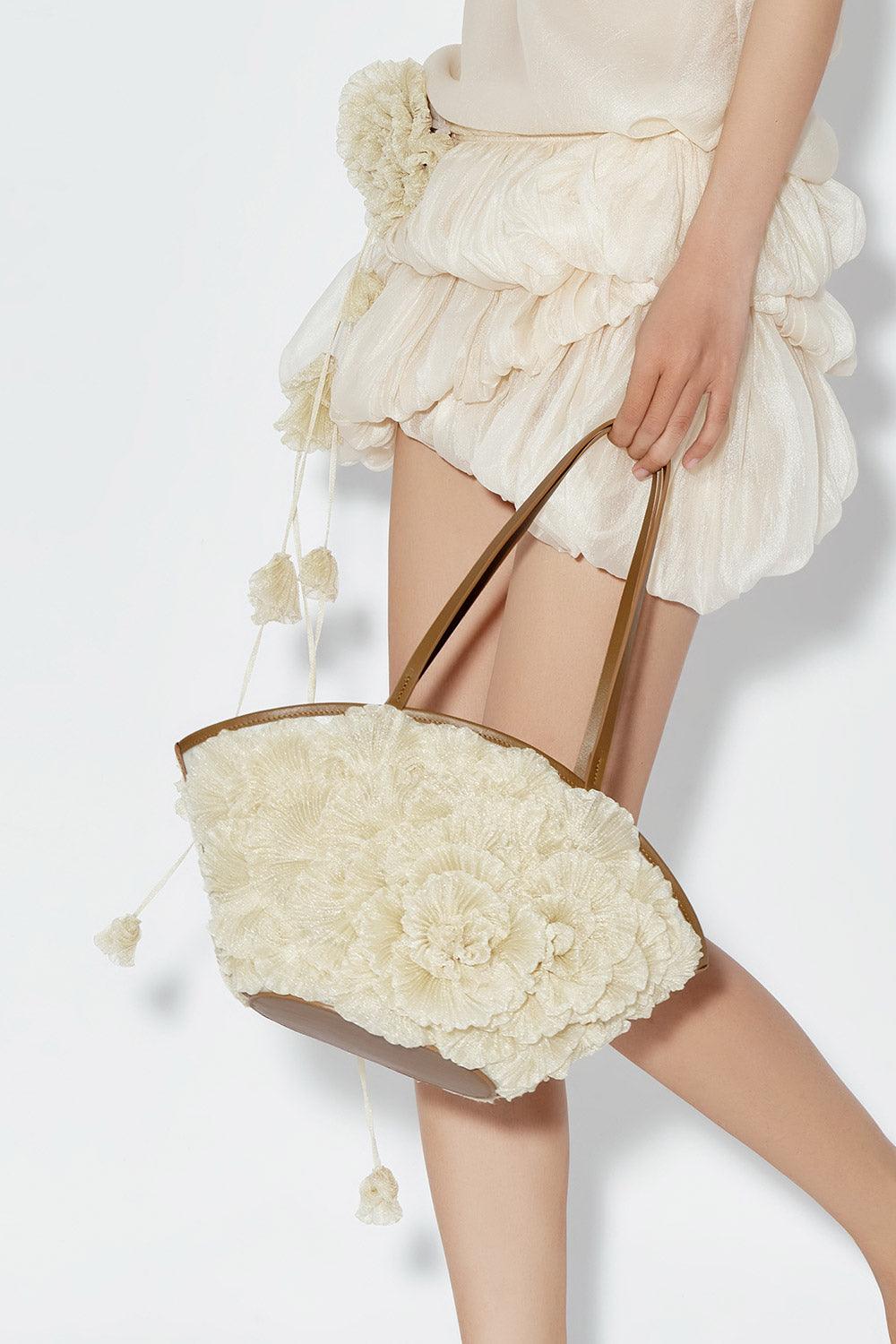 Kehlani Flower Applique Mesh Bag