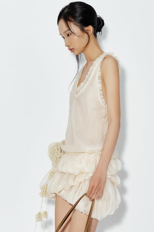 Laelia Bubble Layered Organza Mini Dress