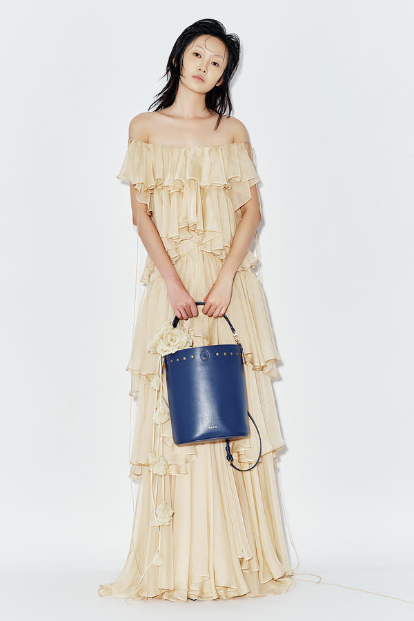 Gelsemium Layered Ruffled Chiffon Floor Length Dress