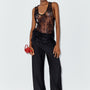 Hoya Straight Wide Leg Chiffon Floor Length Pants
