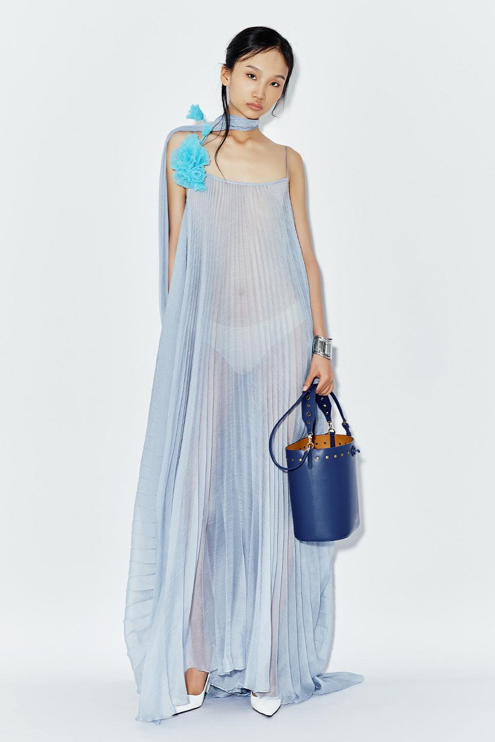 blue pleated chiffon dress Buy Womens Since 73 Mini Dress by Billabong main image 0
