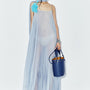 Pine Asymmetric Pleated Chiffon Extra Long Length Cape