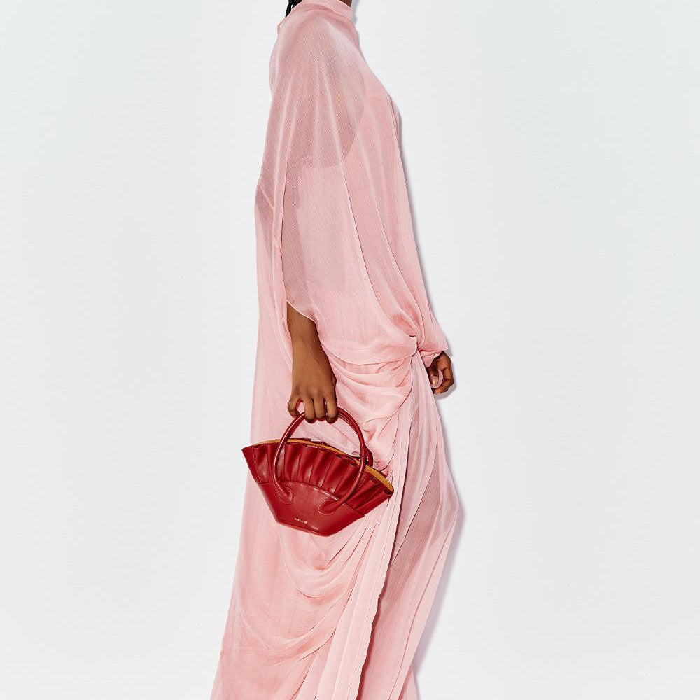 Carnation Blouson Gathered Chiffon Maxi Dress