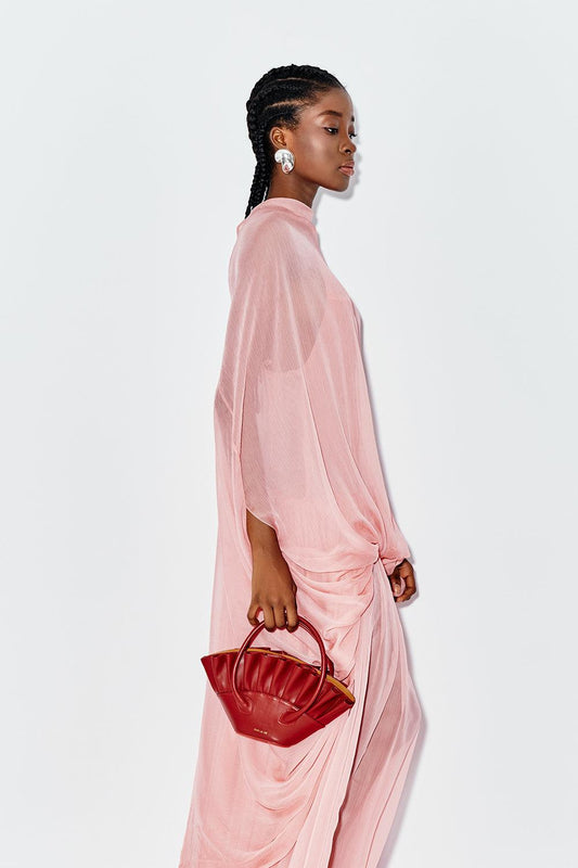 Carnation Blouson Gathered Chiffon Maxi Dress