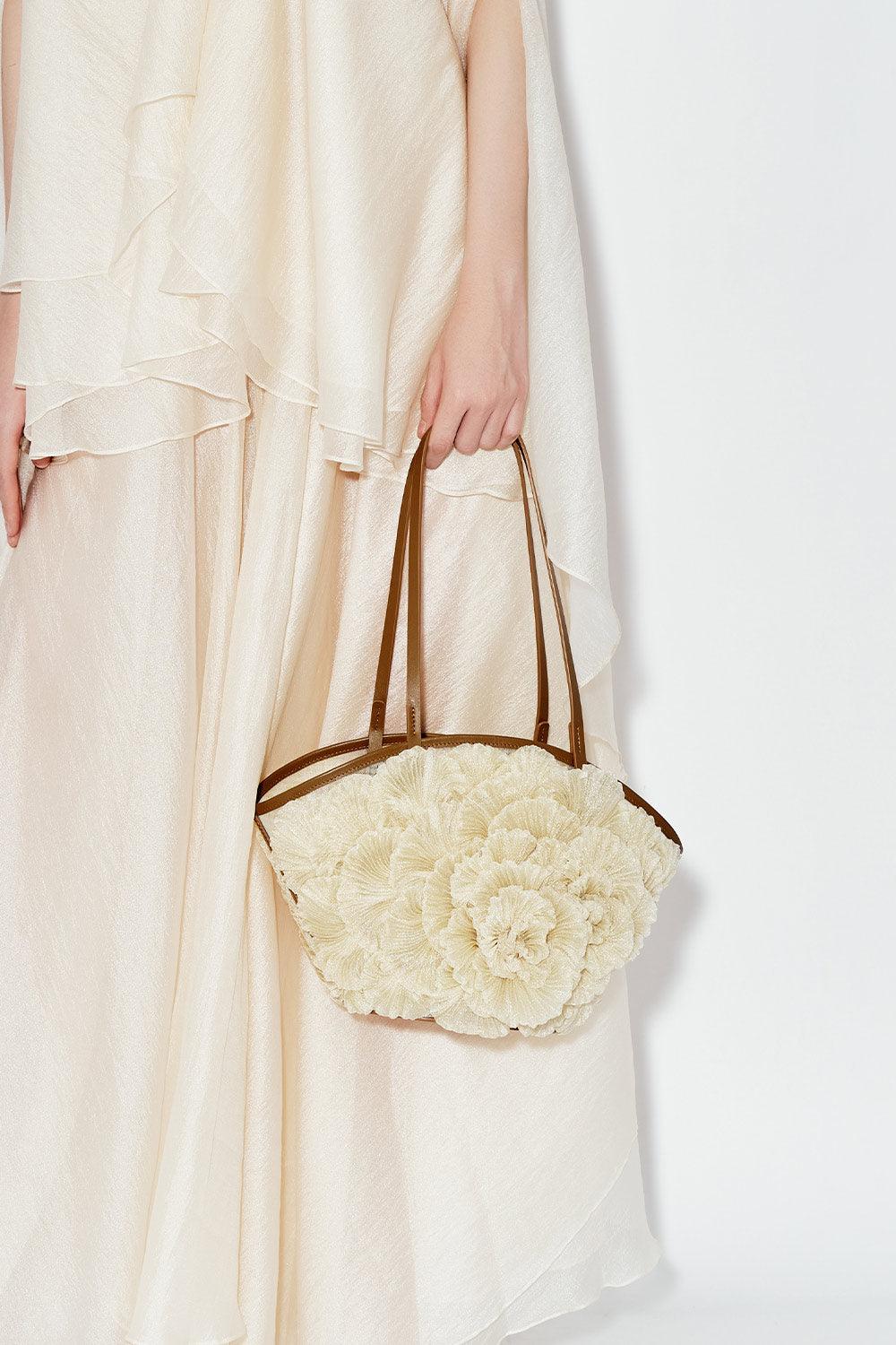 Kehlani Flower Applique Mesh Bag