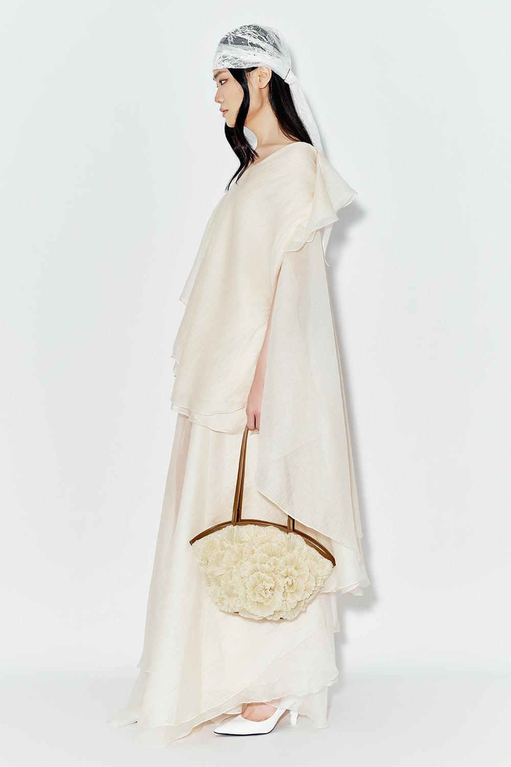 Kehlani Flower Applique Mesh Bag