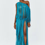 Daphne Blouson Asymmetric Shoulder Silk Blend Extra Long Length Dress