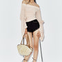 Cactus Straight Tie String Chiffon Extra Short Length Shorts