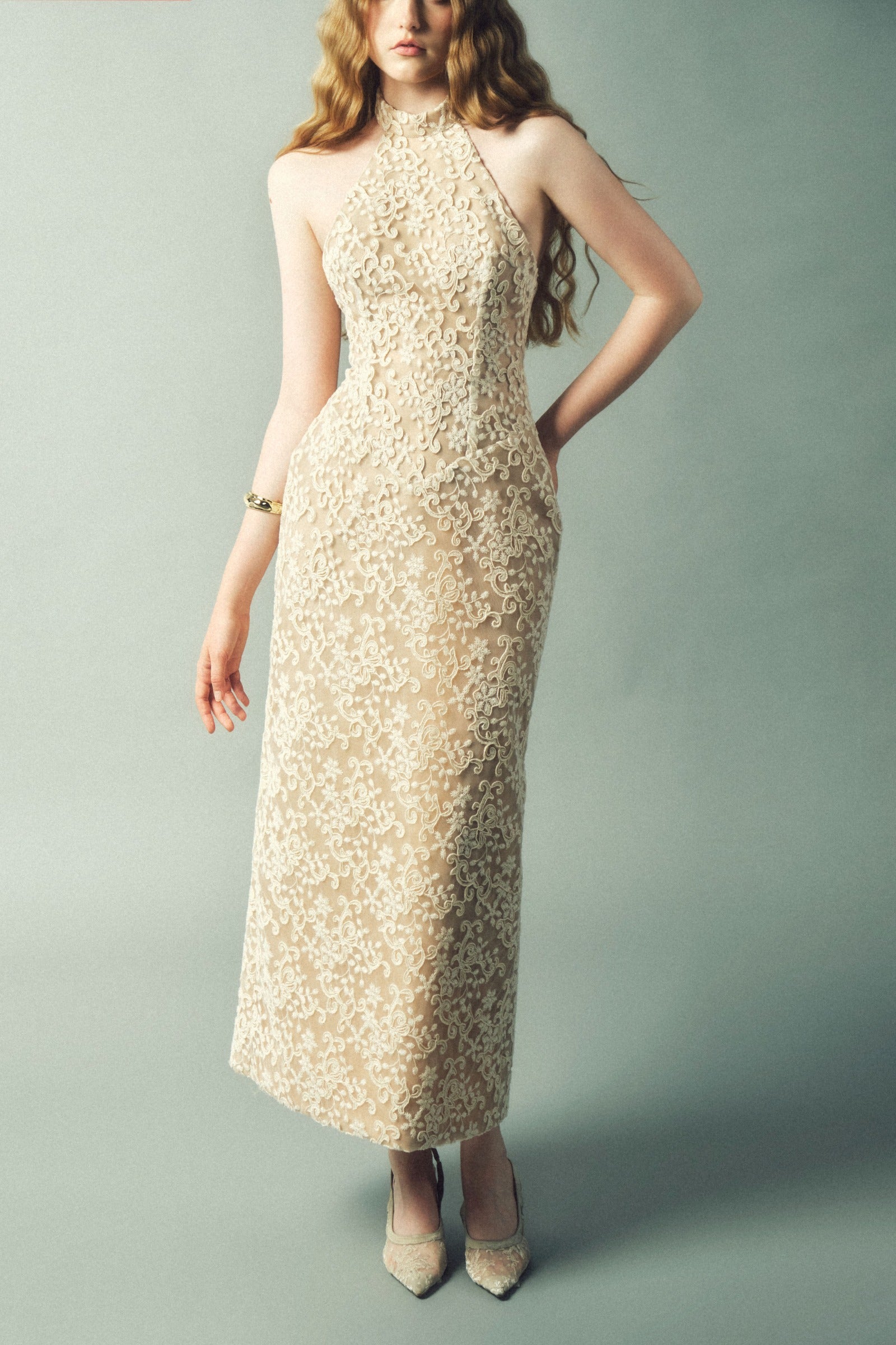 Alaia Lace Midi Dress