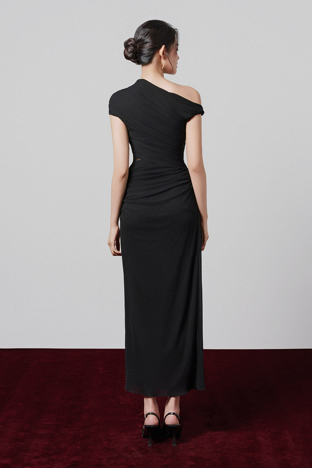 Juniper Sheath Asymmetric Sleeved Elastane Ankle Length Dress