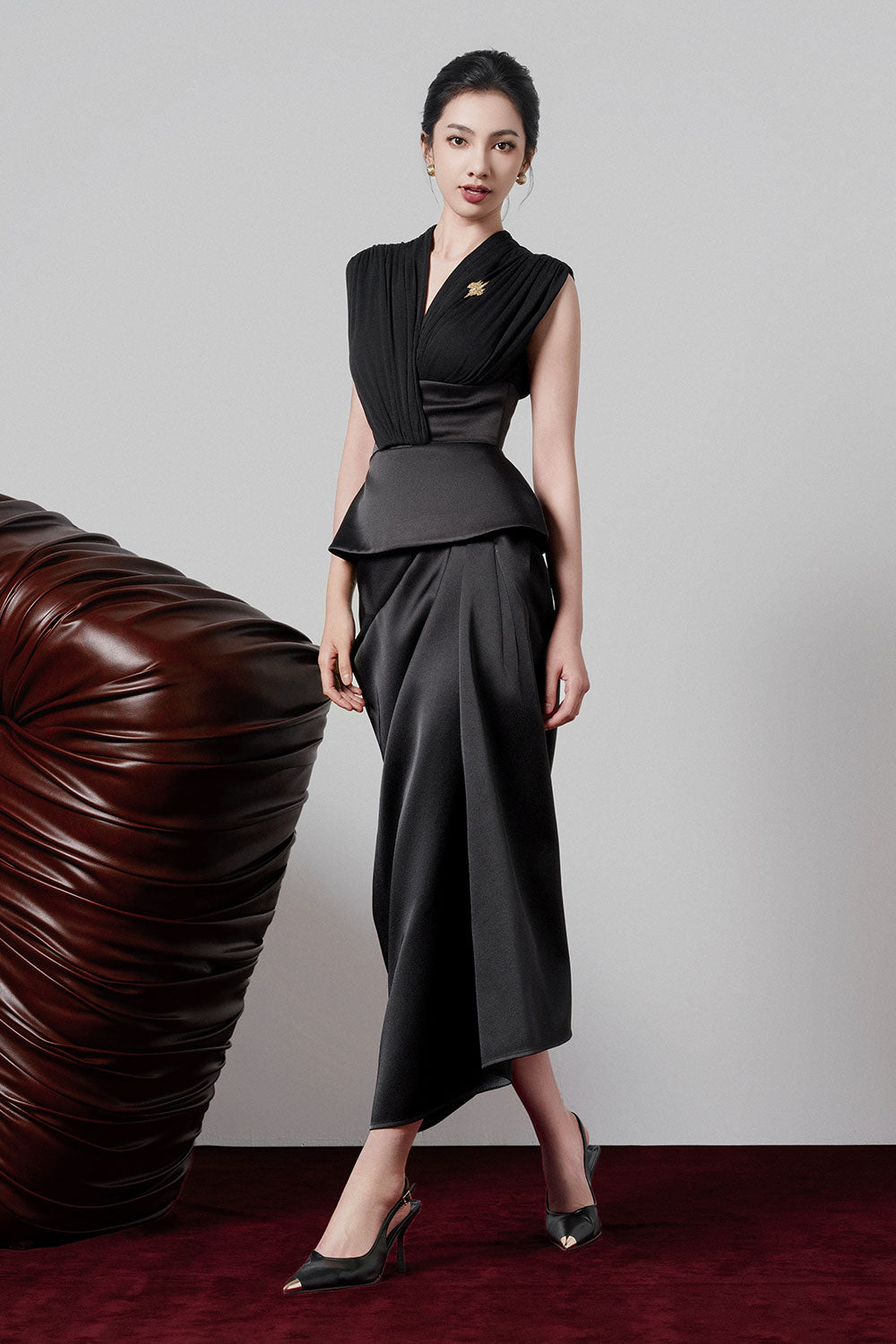 Jovie Peplum Sleeveless Elastane Top