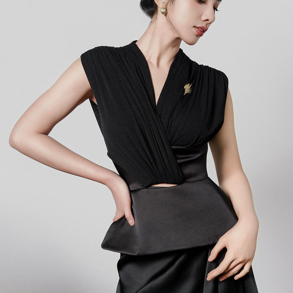 Jovie Peplum Sleeveless Elastane Top