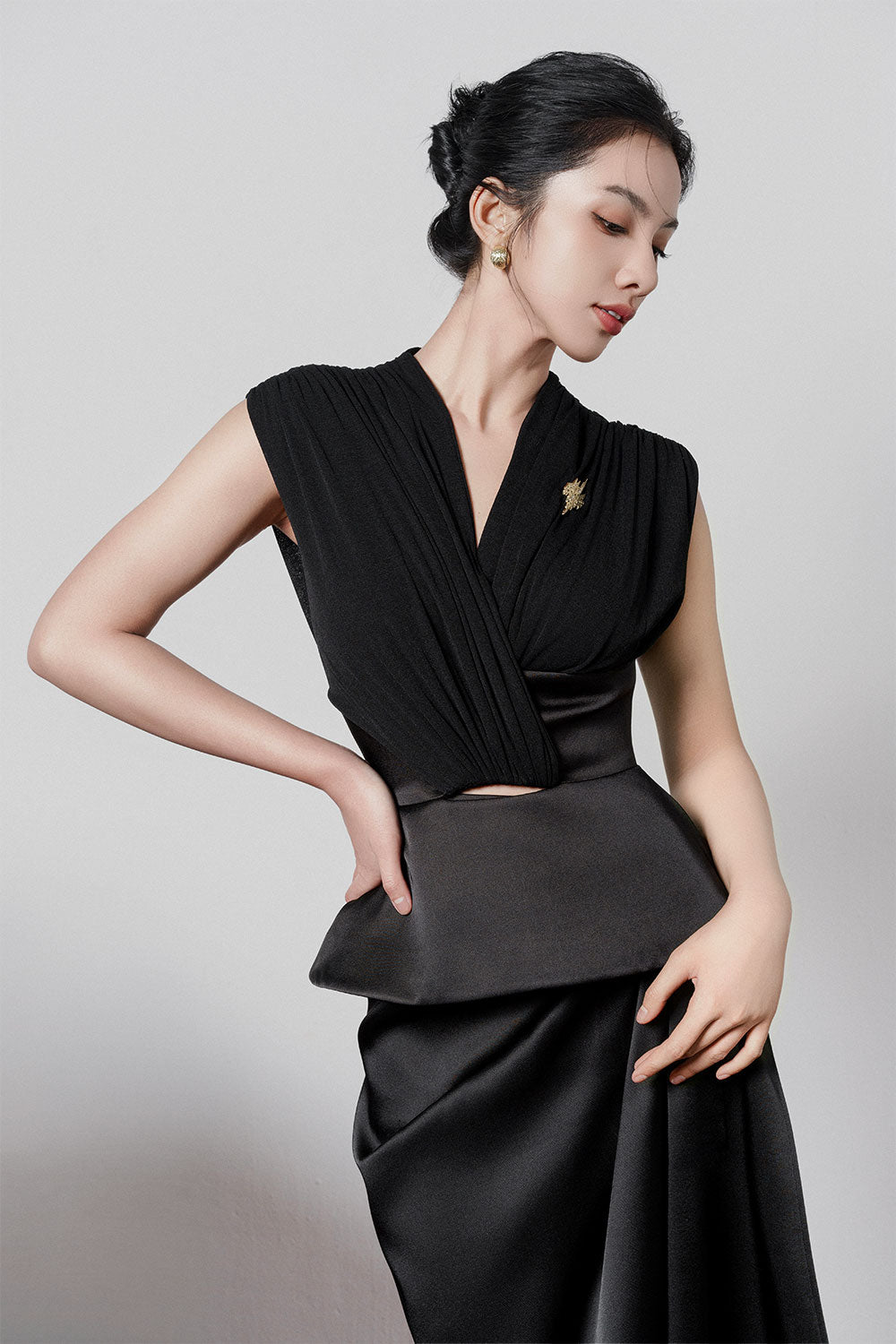 Jovie Peplum Sleeveless Elastane Top