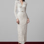 Gaia Sheath V-Neck Lace Midi Dress
