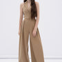 Nexa Bodycon Sleeveless Khaki Crop Top