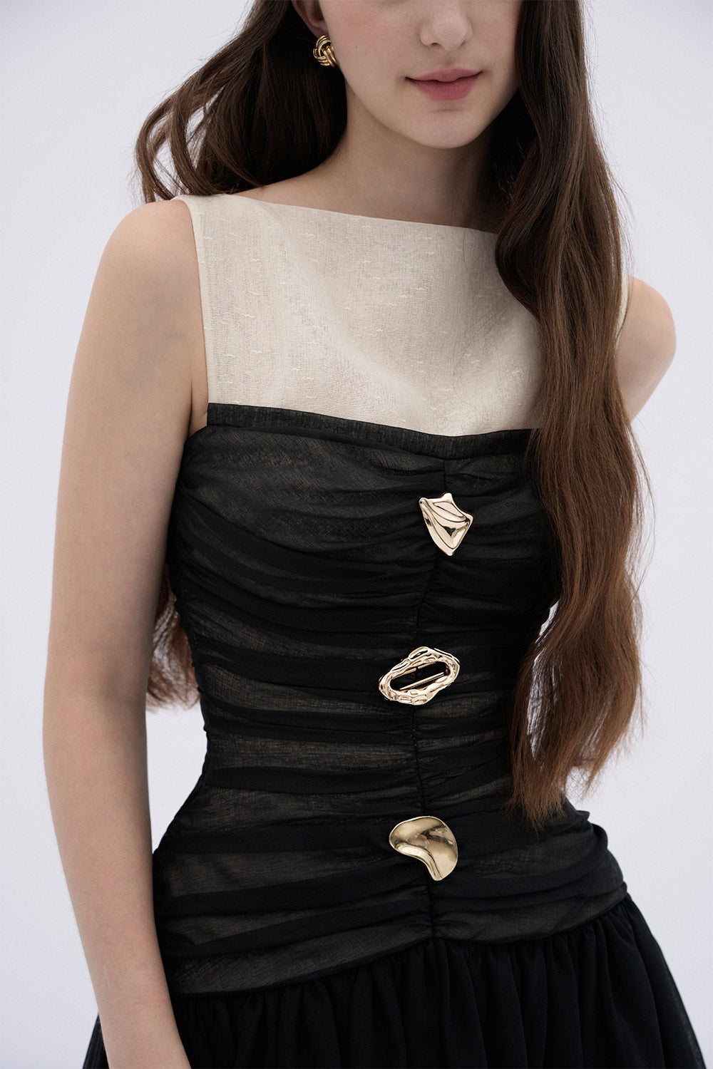 Faye Drop Waist Boat Neck Linen Mini Dress