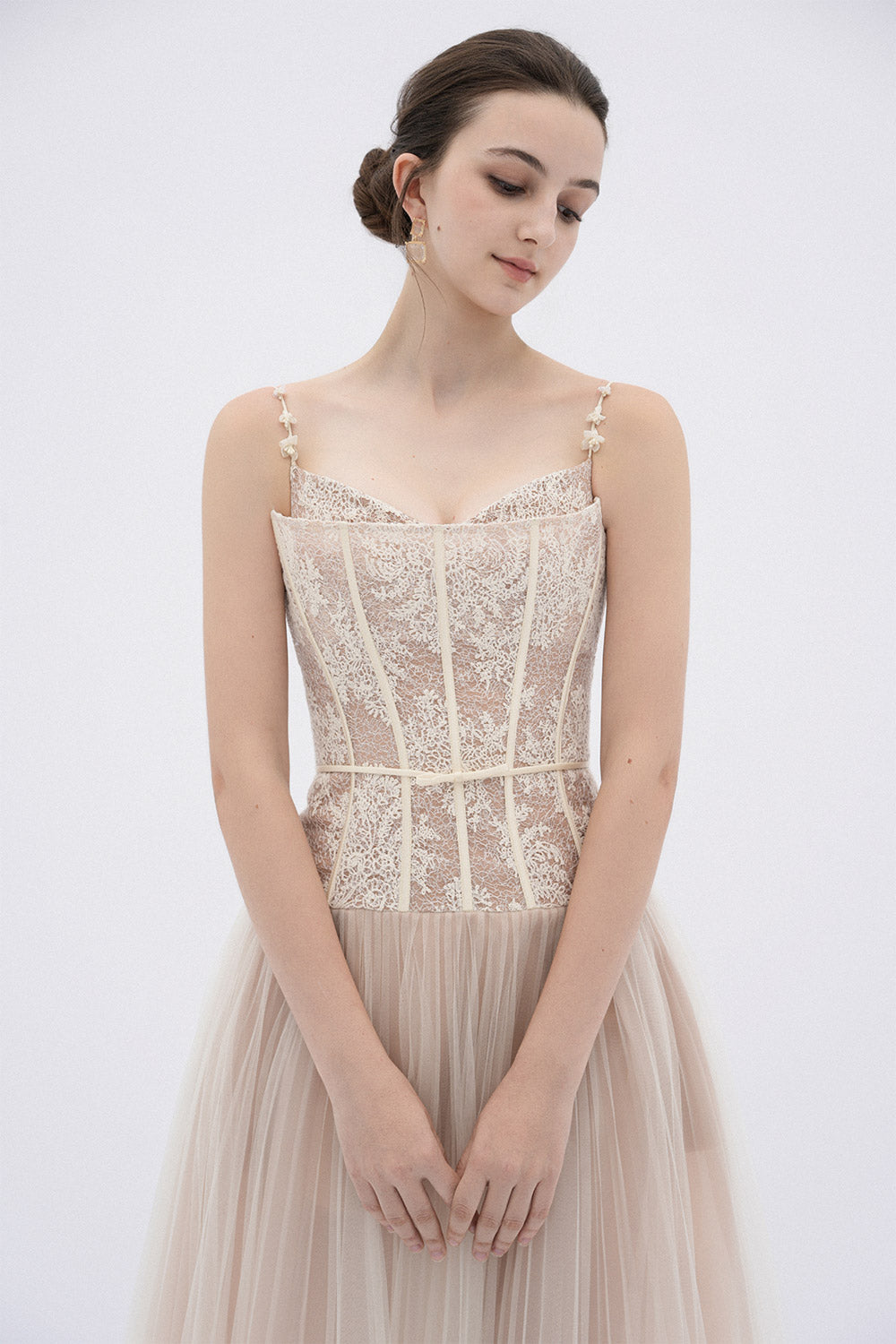 Alizea Drop Waist Corset Waist Lace Maxi Dress