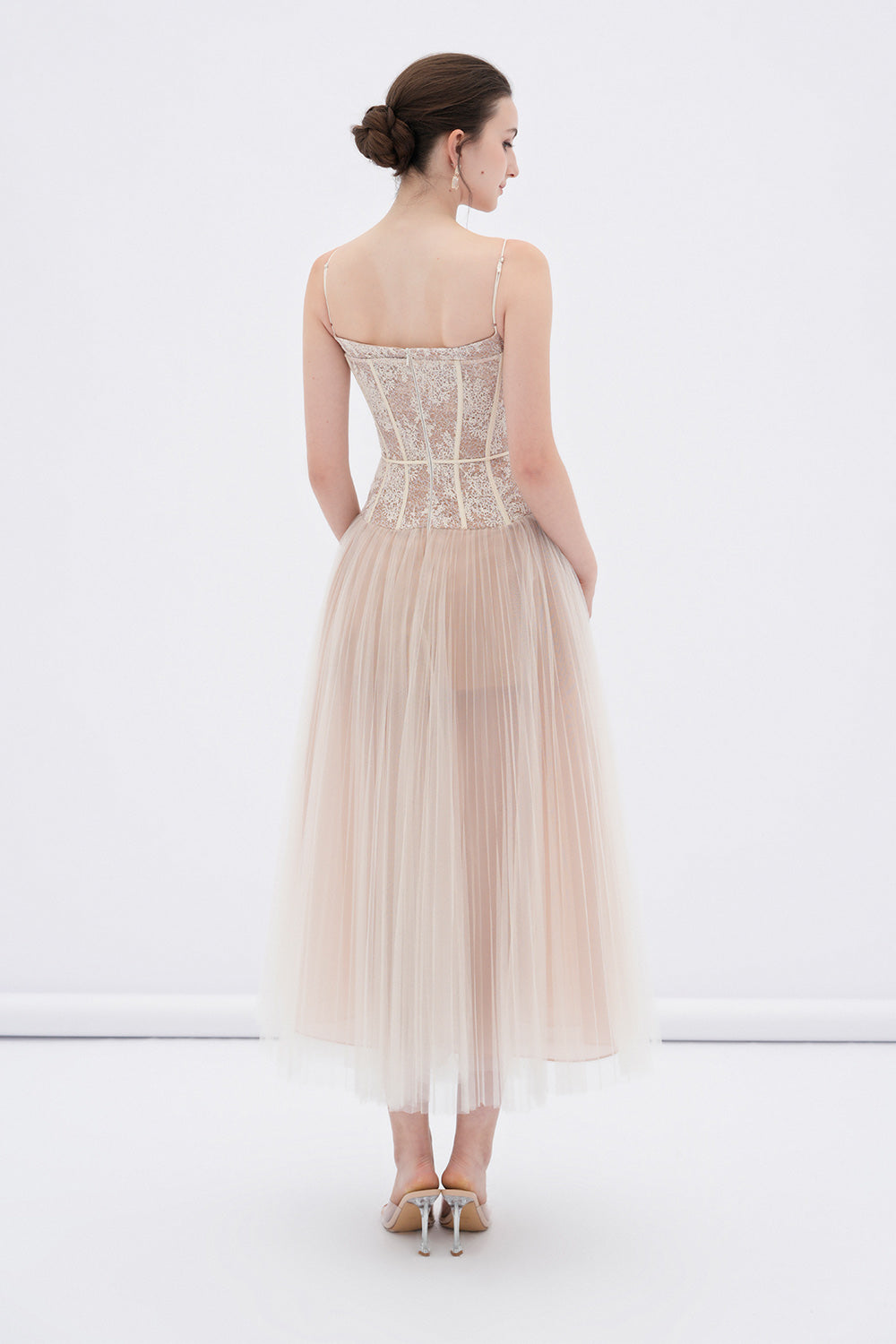 Alizea Drop Waist Corset Waist Lace Maxi Dress