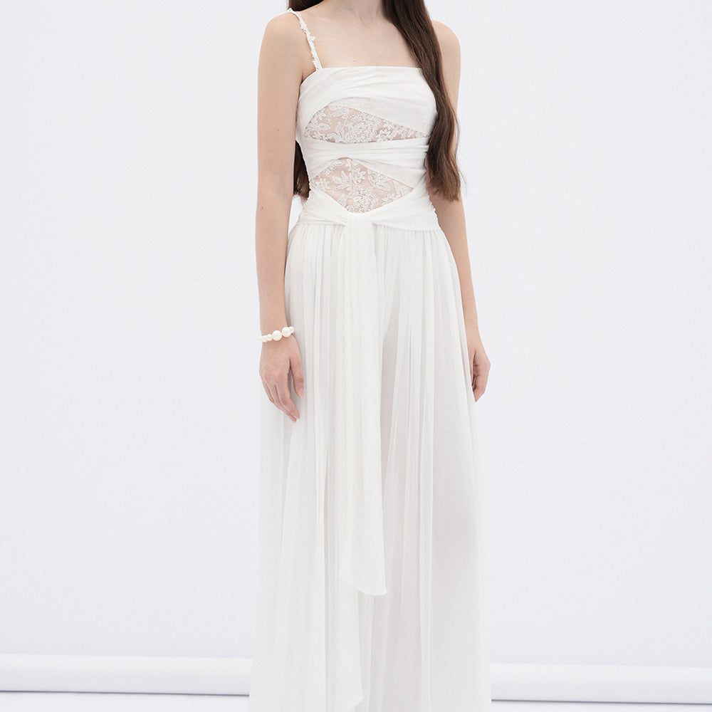 Ivy A-line Sarong Chiffon Maxi Jumpsuit