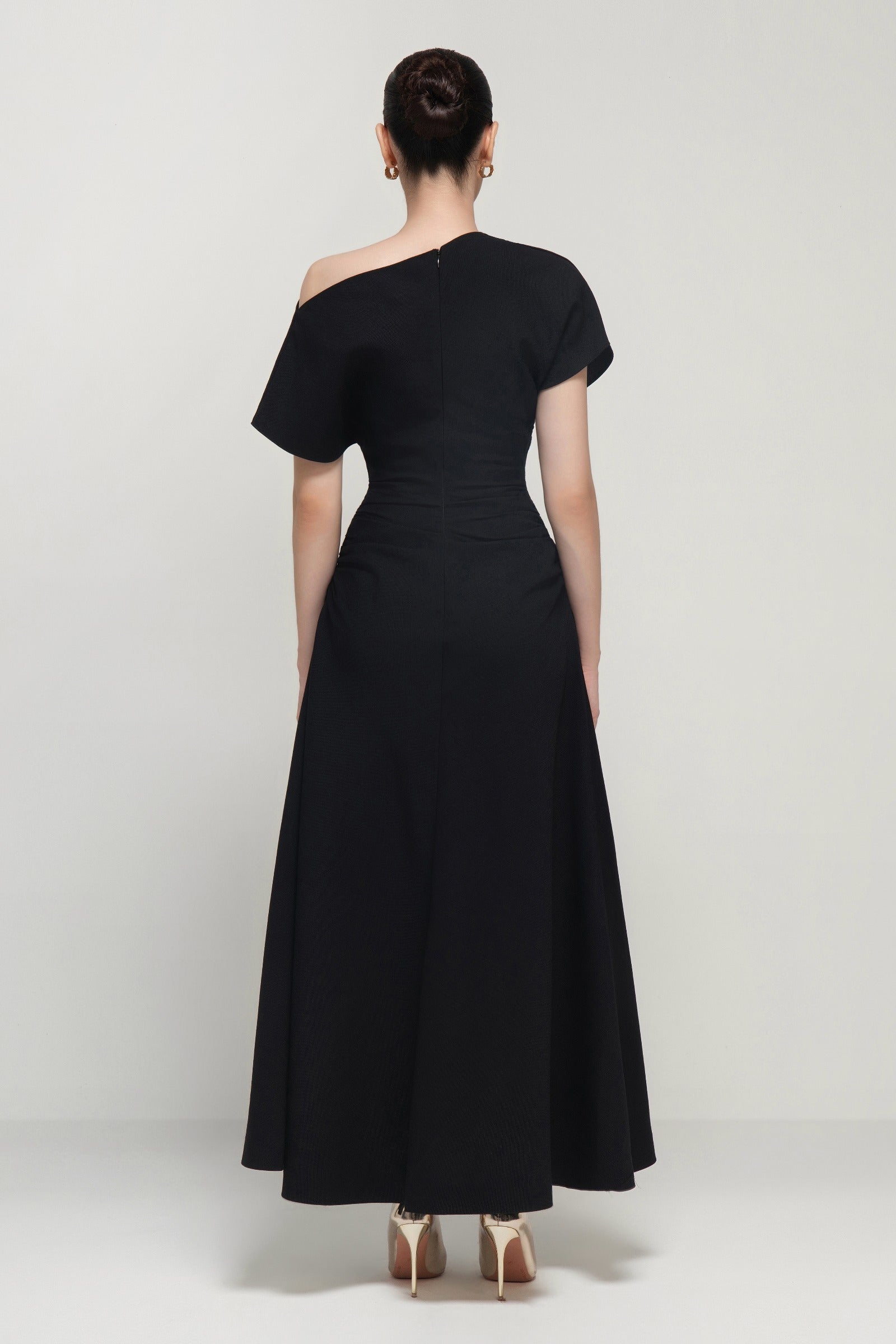 Olivia Asymmetric Neck Maxi Dress