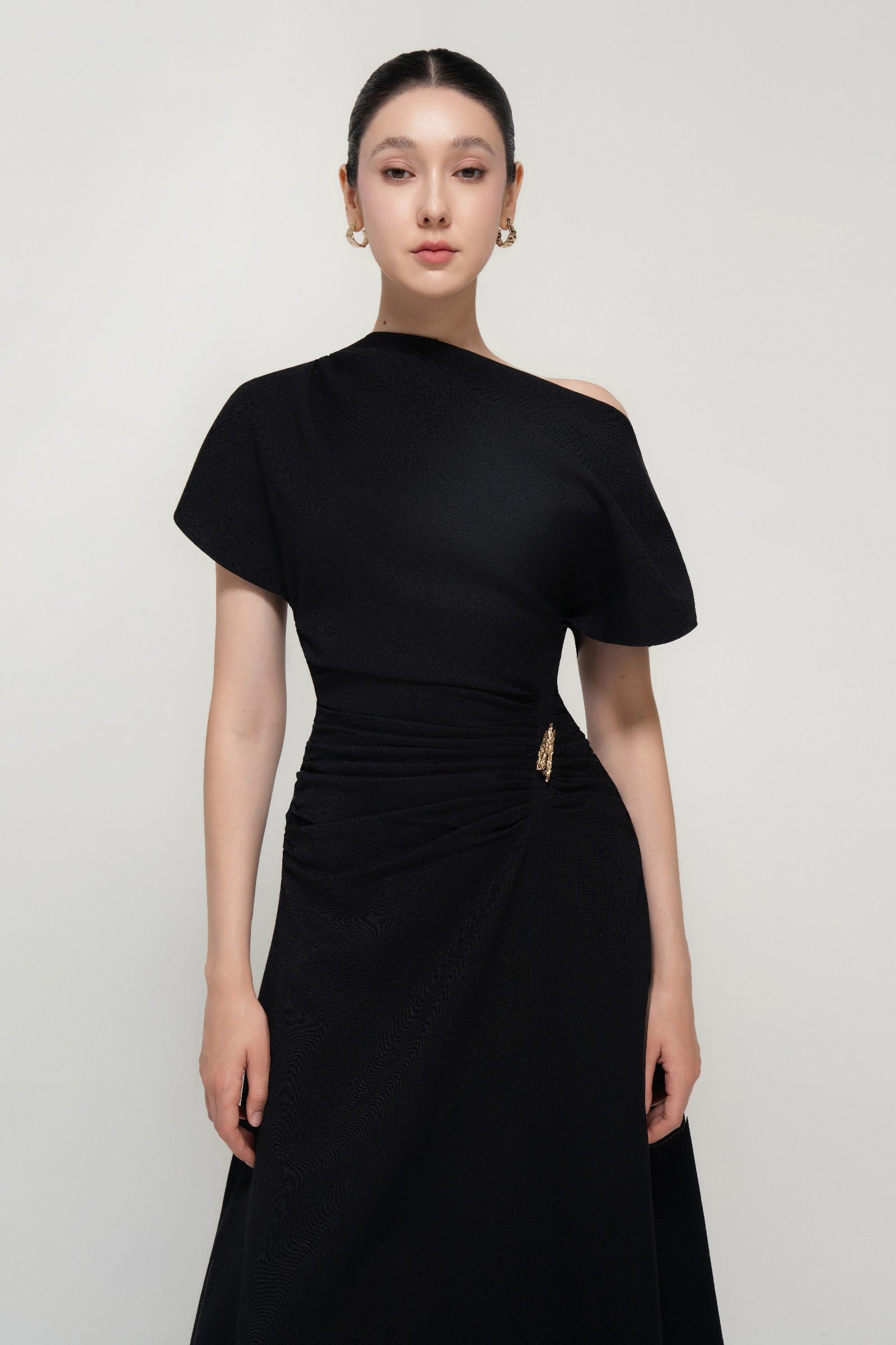 Olivia Asymmetric Neck Maxi Dress