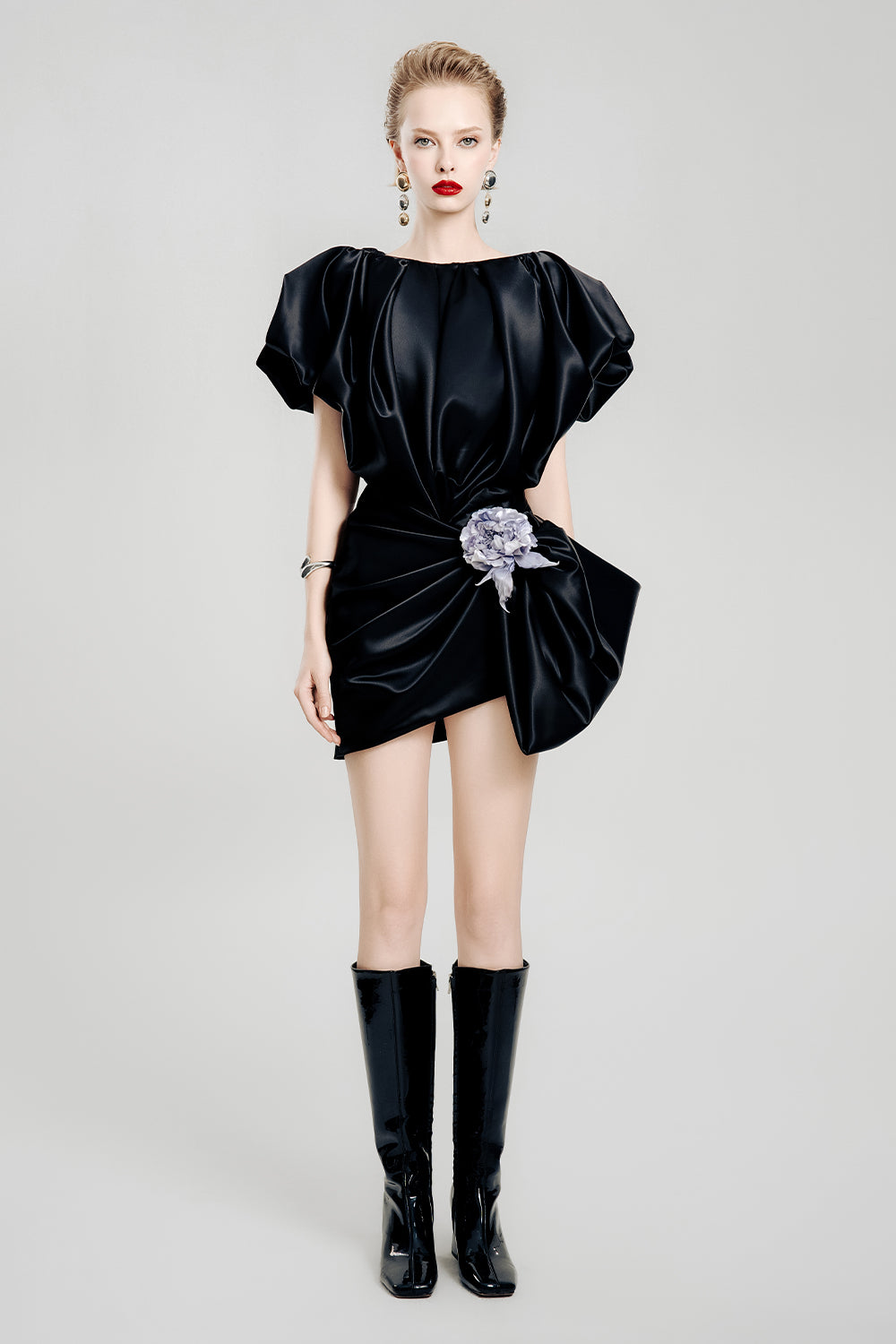 black mini puffy dress black short puffy dress I've Got Sunshine Puff Sleeve Mini Dress Black