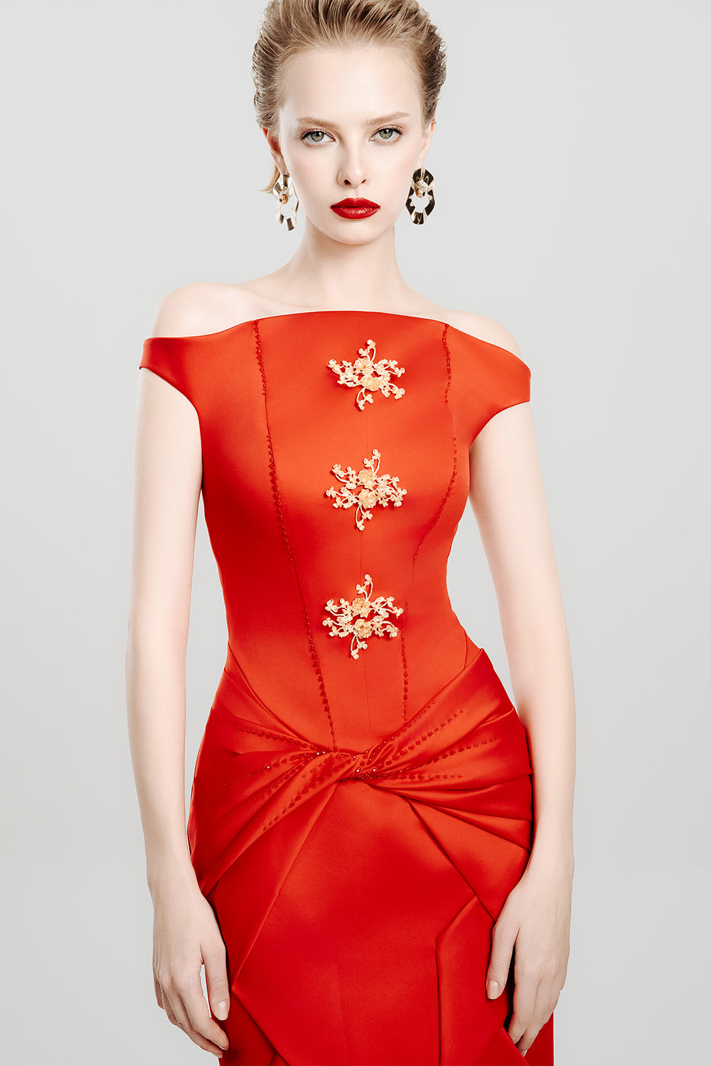 crimson red sheath dress Crimson Red Frill Sleeve Lola Midi Dress